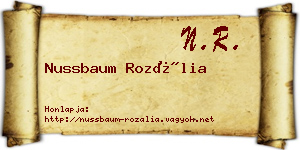 Nussbaum Rozália névjegykártya