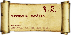 Nussbaum Rozália névjegykártya